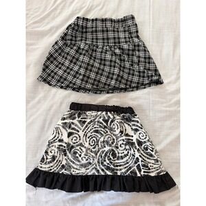 Sweet Butterfly Girls Skort Size M 5/6 Plaid and Handmade Abstract Print Lot 2‎